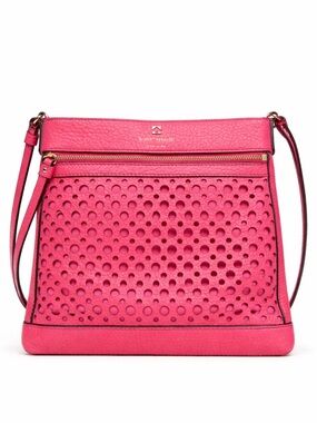Kate Spade New York Reidy Perri Lane Pink Perforated Leather Crossbody Bag